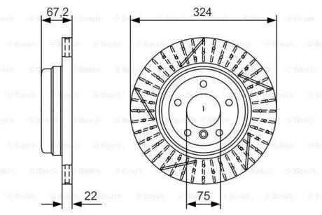 Диск гальмівний BMW 1 E81/3 E90 \'\'R "05-13 BOSCH 0 986 479 A78