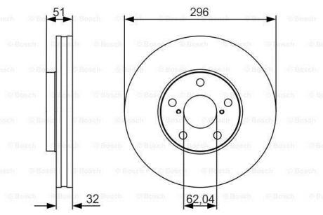 Диск гальмівний LEXUS GS300/GS430/SC430 \'\'F \'\'3,0-4,3 \'\'97-10 - кратн. 1 шт BOSCH 0 986 479 R20