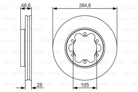 Диск гальм. передн. TOYOTA HIACE 06- BOSCH 0 986 479 R27