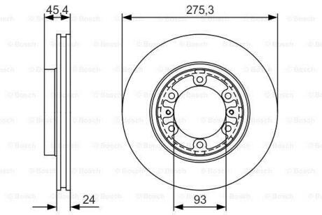 HYUNDAI Гальмівний диск передній H-1 97- BOSCH 0 986 479 R40
