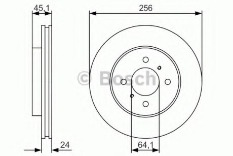 Диск гальм. передн. MITSUBISHI LANVER 1.8 -03 BOSCH 0 986 479 R51