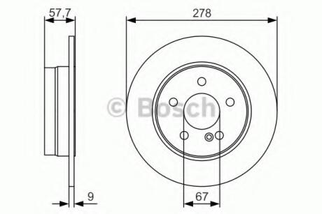 Диск гальмівний MB С (S204/W204) \'\'R PR2 BOSCH 0 986 479 S96