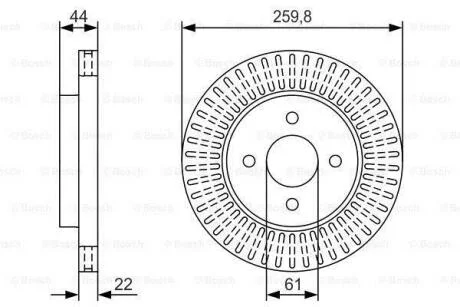NISSAN Гальмівний диск пер. Versa II -20 BOSCH 0 986 479 U02