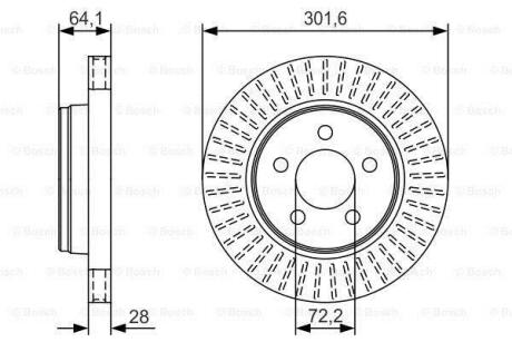 Диск гальмівний DODGE Nitro \'\'F \'\'2,8-4,0 \'\'06-11 BOSCH 0 986 479 U04