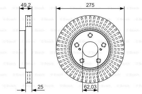 Диск тормозной TOYOTA LAND CRUISER 150 10- перед.вент. BOSCH 0 986 479 U19