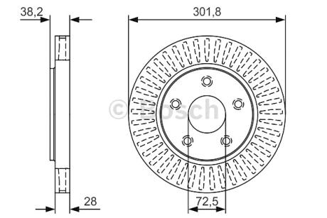 Гальмівний диск передн. CHRYSLER VOYAGER 00- BOSCH 0 986 479 U45