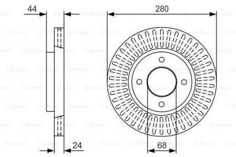 Диск тормозной NISSAN TIIDA 06- перед.вент. BOSCH 0 986 479 U62