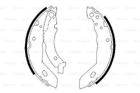 Щоки гальмівні задн. PEUGEOT 1,0-1,9 RENAULT 1,1-1,9 BOSCH 0 986 487 084