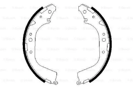 TOYOTA Гальмівні щоки задн. 4 RUNNER II 2.7, 3.0 90-, HIACE III 2.4 87-, HIACE IV 2.4 89-, HILUX V 2.4 89- BOSCH 0 986 487 414