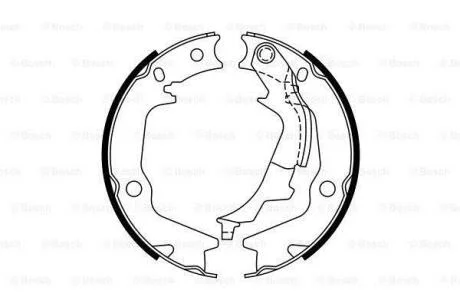 Колодки стояночного тормоза HYUNDAI/KIA SANTA FE/SOUL 06-/09- бараб. BOSCH 0 986 487 768