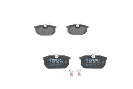 Гальмiвнi колодки, к-кт. (Комплект тормозных колодок, дисковый тормоз) BOSCH 0 986 491 030