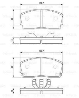 DAIHATSU колодки гальмівні передні CHARADE 87-93 BOSCH 0 986 493 390