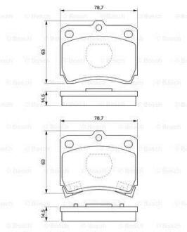Гальмівні колодки передн. KIA PRIDE 1.1,1.3I 91- BOSCH 0 986 493 550