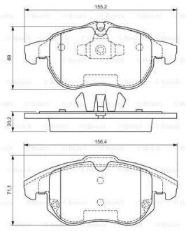 Гальмівні колодки, дискові BOSCH 0 986 494 073 (фото 1)