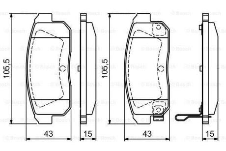 Гальмівні колодки задн. MAZDA RX8, NISSAN BOSCH 0 986 494 223