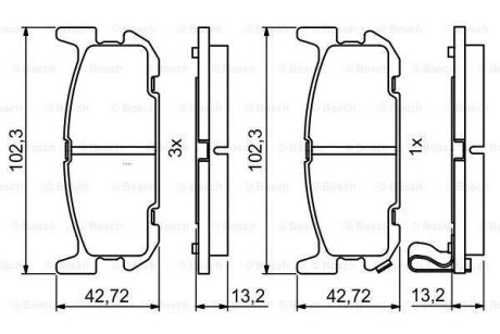 Колодки гальмівні дискові, комплект BOSCH 0 986 494 226