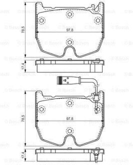 Гальмівні колодки дискові MERCEDES 211/220/221 "AMG "F "02-06 BOSCH 0 986 494 364