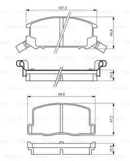 Гальмівні колодки дискові LEXUS ES TOYOTA CAMRY, MR2 I, MR2 II, MR2 III 1.6-3.0 11.84- BOSCH 0 986 494 412