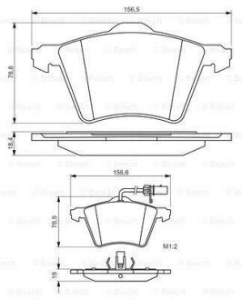 Гальмівні колодки перед. VW T4 (з датчик.) BOSCH 0 986 494 415