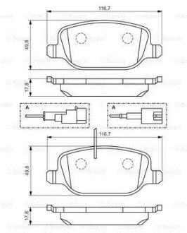 Колодки гальмівні ALFA ROMEO Giulietta "R "10>> BOSCH 0 986 494 466