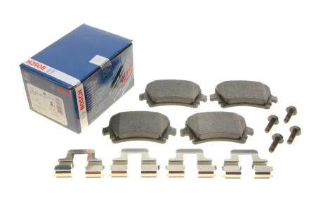 Комплект гальмівних колодок задн, AUDI A3, A4 B7, A6 ALLROAD C6, A6 C6, TT SEAT ALTEA, ALTEA XL, EXEO, EXEO ST, LEON, TOLEDO III SKODA OCTAVIA II, SCALA, SUPERB II, YETI 1.2-4.2 02.03- BOSCH 0 986 494 595