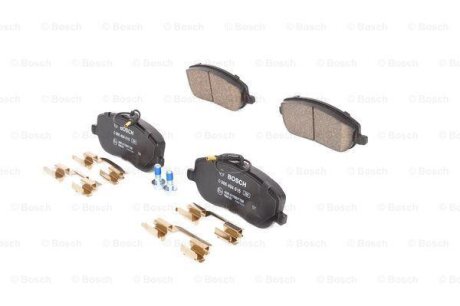 Комплект гальмівних колодок задн/передн, FIAT SCUDO, ULYSSE PEUGEOT 807, EXPERT 1.6-2.2D 02.96- BOSCH 0 986 494 615
