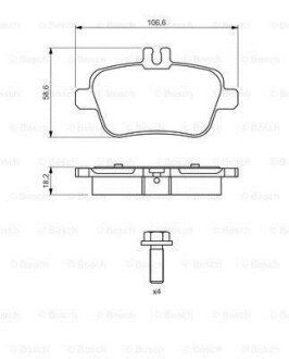 Гальмівні колодки дискові MERCEDES A/B/CLA "11>> BOSCH 0 986 494 664