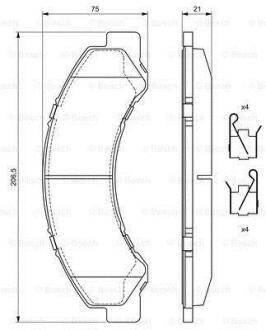 Гальмівні колодки дискові BOSCH 0 986 494 677
