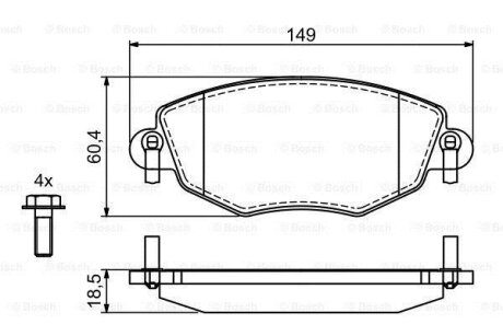 КОЛОДКИ КОЛОДОК. FORD MONDEO III 00-07 BOSCH 0 986 494 724
