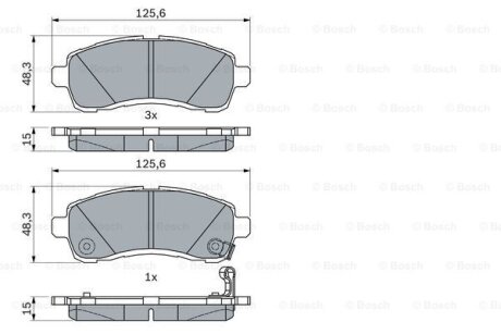 Комплект гальмівних колодок, дискове гальмо BOSCH 0 986 494 754