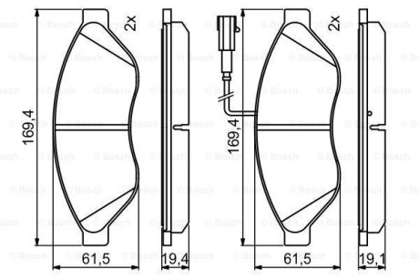 FIAT К-т гальмівних колодок передн.Ducato,Citroen Jumper 06- BOSCH 0 986 494 798 (фото 1)