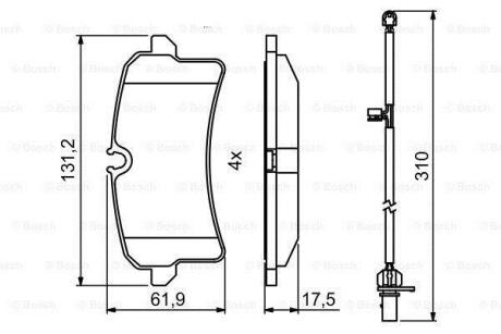 VW колодки гальм. задн. AUDI A8 09- BOSCH 0 986 494 841