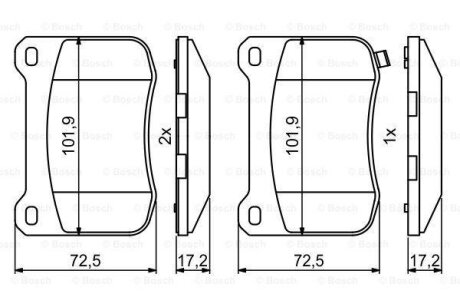 Гальмівні колодки, дискові BOSCH 0 986 494 872