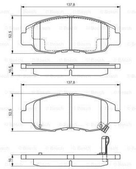 Комплект гальмівних накладок, дискове гальмо BOSCH 0 986 495 153