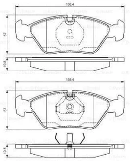 Колодки гальмівні дискові BOSCH 0 986 495 162