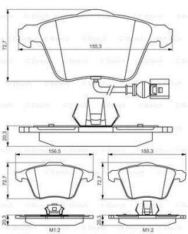 Колодки гальмівні дискові AUDI/VW S3/TT/Leon/Passat/Golf IV/V \'\'F \'\'>>08 PR2 BOSCH 0 986 495 261