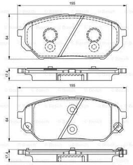 HYUNDAI колодки гальмівні передн.IX55 BOSCH 0 986 495 310