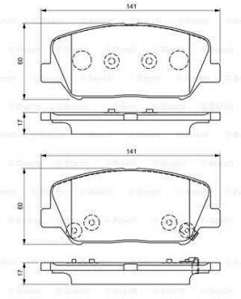 KIA гальмів.колодки передн. Ceed,Cerato 13-, Carens 1,7CRDi 13-,Hyundai i30,Grandeur BOSCH 0 986 495 337 (фото 1)
