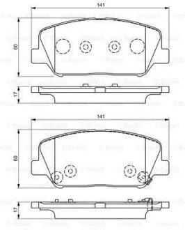 KIA гальмів.колодки передн. Ceed,Cerato 13-, Carens 1,7CRDi 13-,Hyundai i30,Grandeur BOSCH 0 986 495 337 (фото 1)
