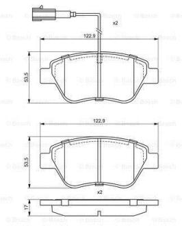 Колодки гальмівні передні Fiat 500 / 500C 2007- BOSCH 0 986 495 378 (фото 1)