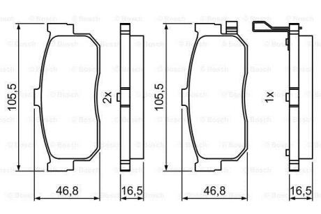 Гальмівні колодки задн. NISSAN Almera 00- Maxima QX 00- BOSCH 0 986 495 387