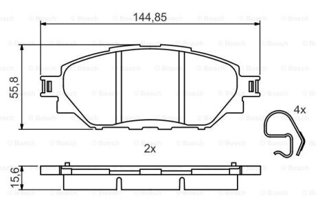 Комплект гальмівних накладок, дискове гальмо BOSCH 0 986 495 425