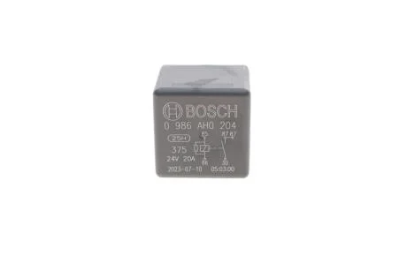 Реле (24V, 20A, з резистором подвійний конектор 87) BOSCH 0 986 AH0 204