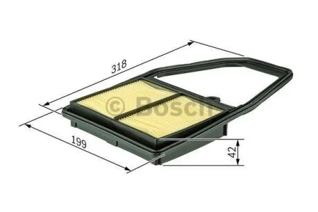 S3322 Фильтр воздушный HONDA Civic, FR-V, Stream 01- (199*38*317) BOSCH 1 457 433 322