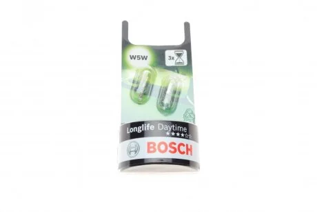 Лампочка Longlife Daytime допоміжна W5W (12 В, 5 Вт, тип гнізда: W2,1X9,5D) BOSCH 1 987 301 052