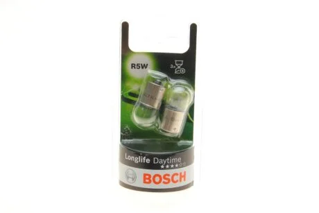 Лампочка Longlife Daytime допоміжна R5W (12 В, 5 Вт, тип гнізда: BA15S основна лампа) BOSCH 1 987 301 058