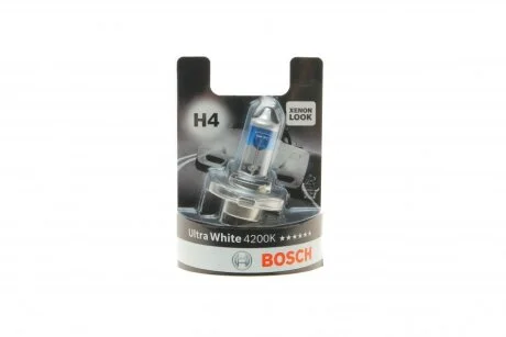 Лампа___ H4 Ultra White 4200K блістер - кратн. 20 шт BOSCH 1 987 301 089 (фото 1)