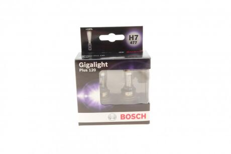 Лампа розжарювання H7 12V 55W PX26d GigaLight +120 (комплект 2шт) BOSCH 1 987 301 107 (фото 1)