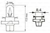 Лампа панелі приладів Pure Light допоміжна PBX4 (12 В, 1,2 Вт, тип гнізда: BX8,4D) BOSCH 1 987 302 235 (фото 6)