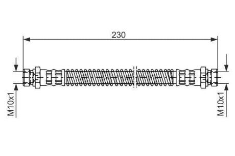 Гальмівний шланг 205mm HYUNDAI Getz \'\'RR \'\'02-10 BOSCH 1 987 476 019